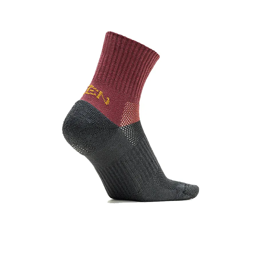 WA-SHI Socks Quarter - Burgandy/Grey