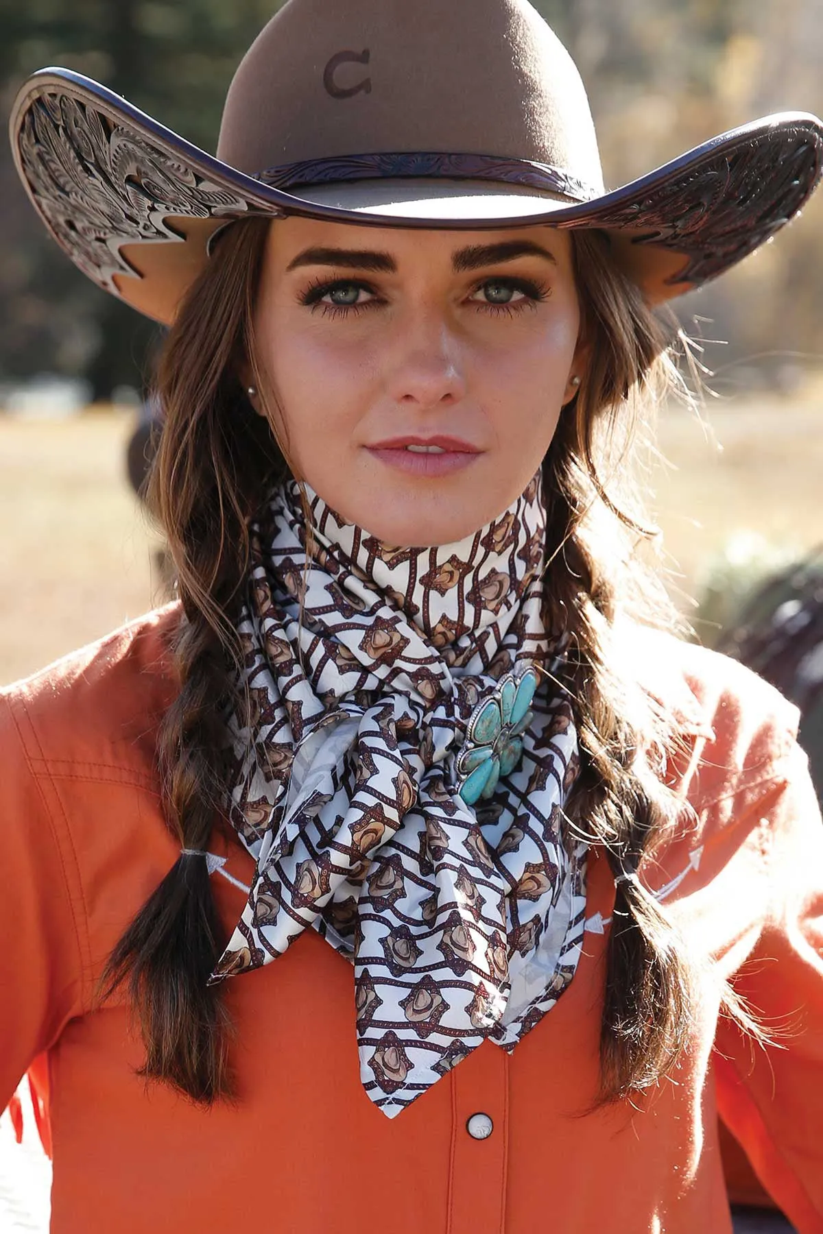 Western Brown & Cream Wild Rag