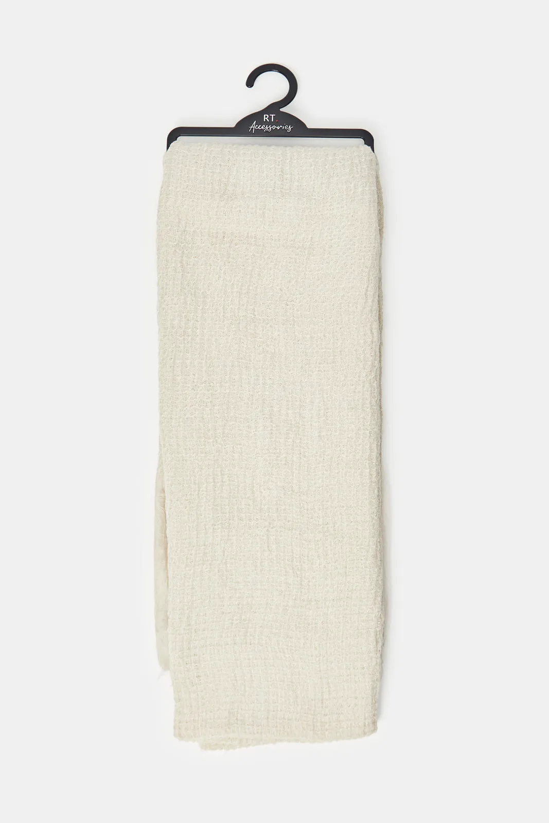 Women Beige Textured Scarf