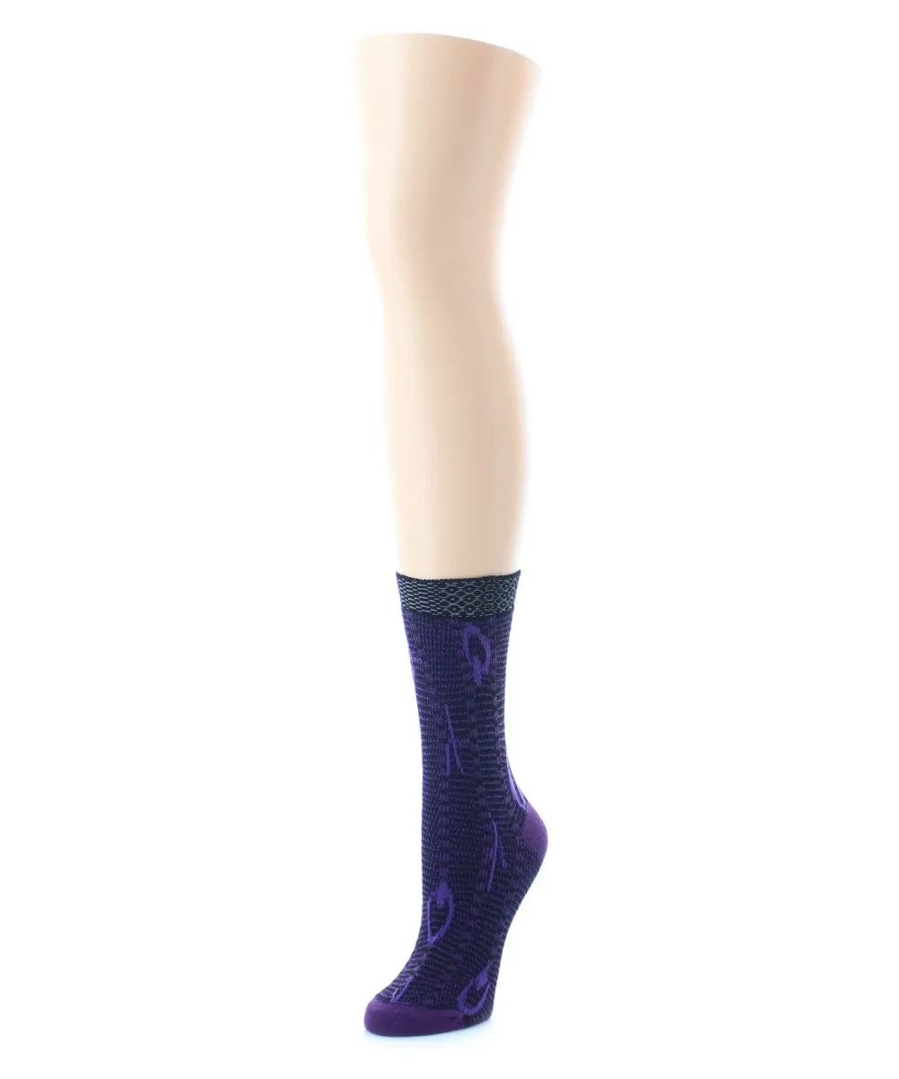 Women's Beautiful Peacock Pattern Soft-Fit Crew Sock