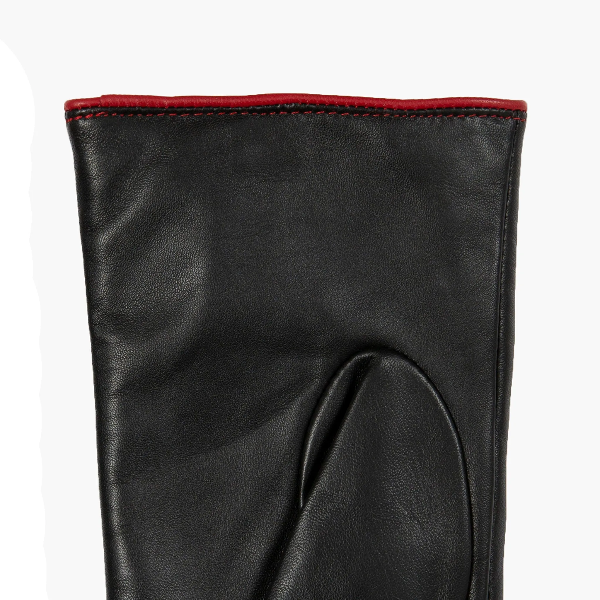 Women’s Single-Point Lined Leather Gloves with Colour Contrast Details