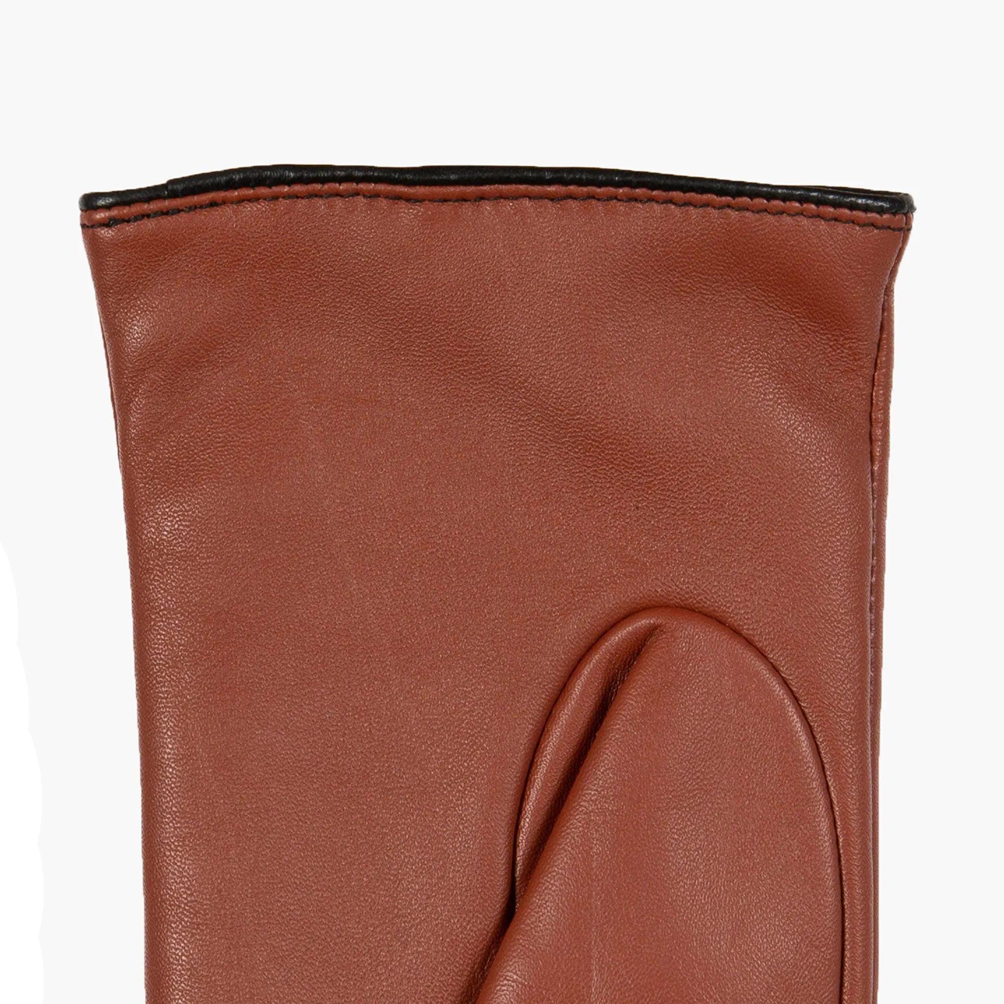 Women’s Single-Point Lined Leather Gloves with Colour Contrast Details