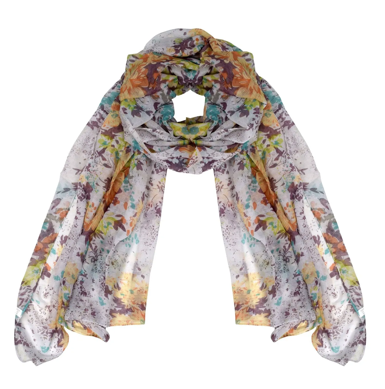 Womens Summer Fashion Hibiscus Floral Lightweight Scarf