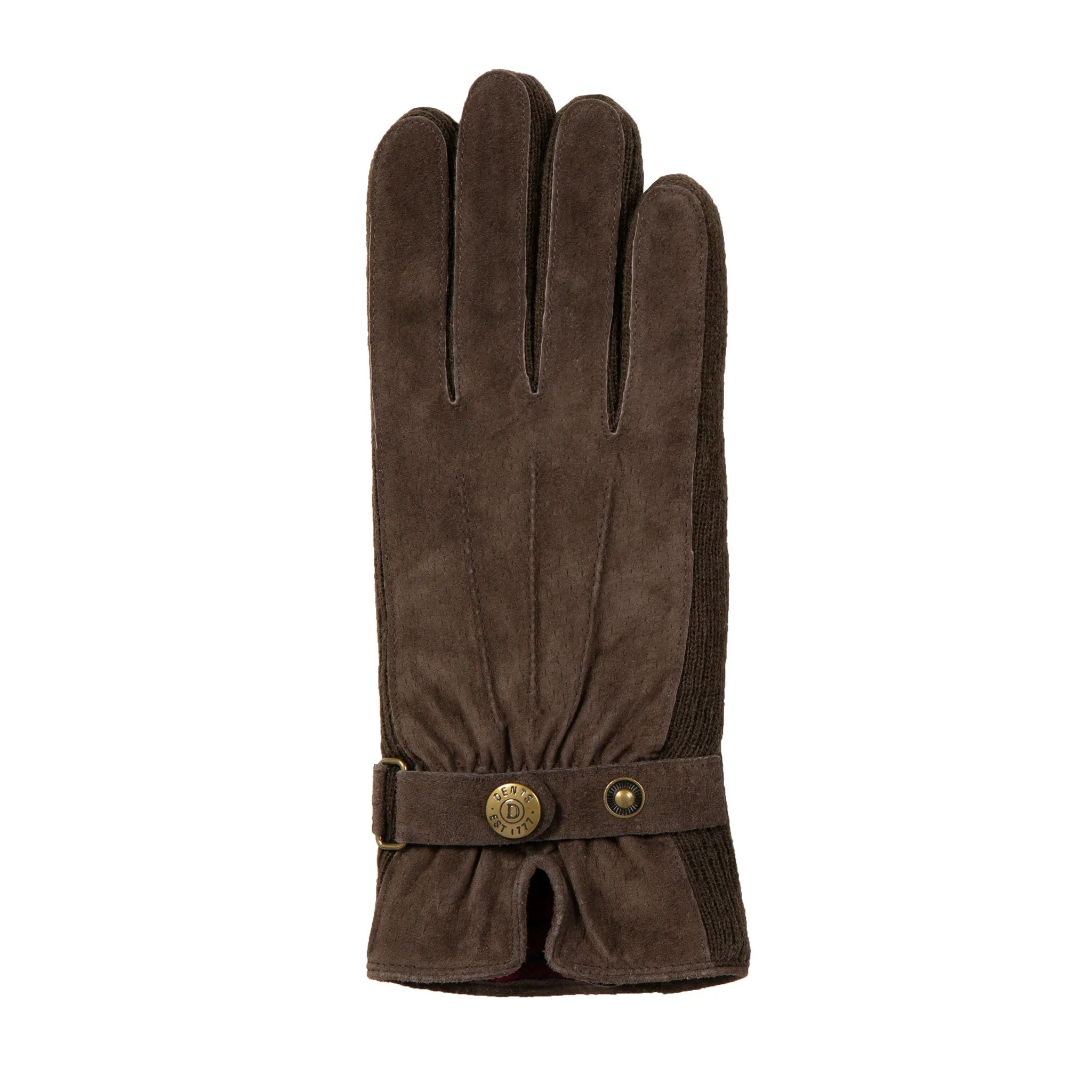 Women's Three-Point Fleece-Lined Suede Gloves