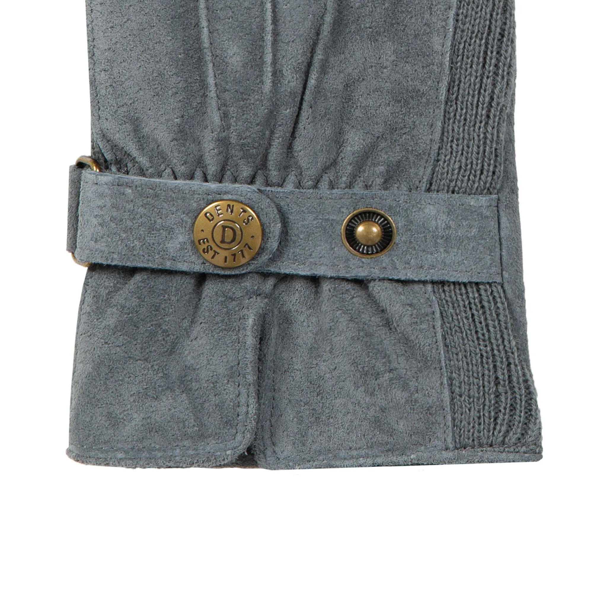 Women's Three-Point Fleece-Lined Suede Gloves