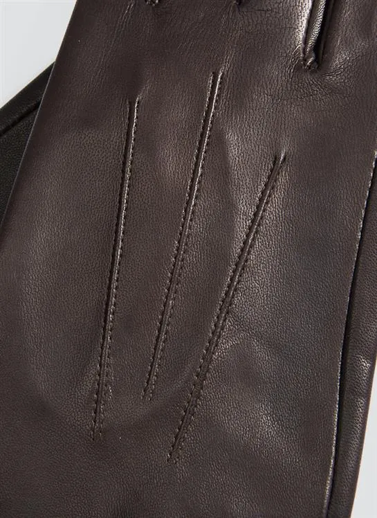 Women's Three-Point Leather Gloves