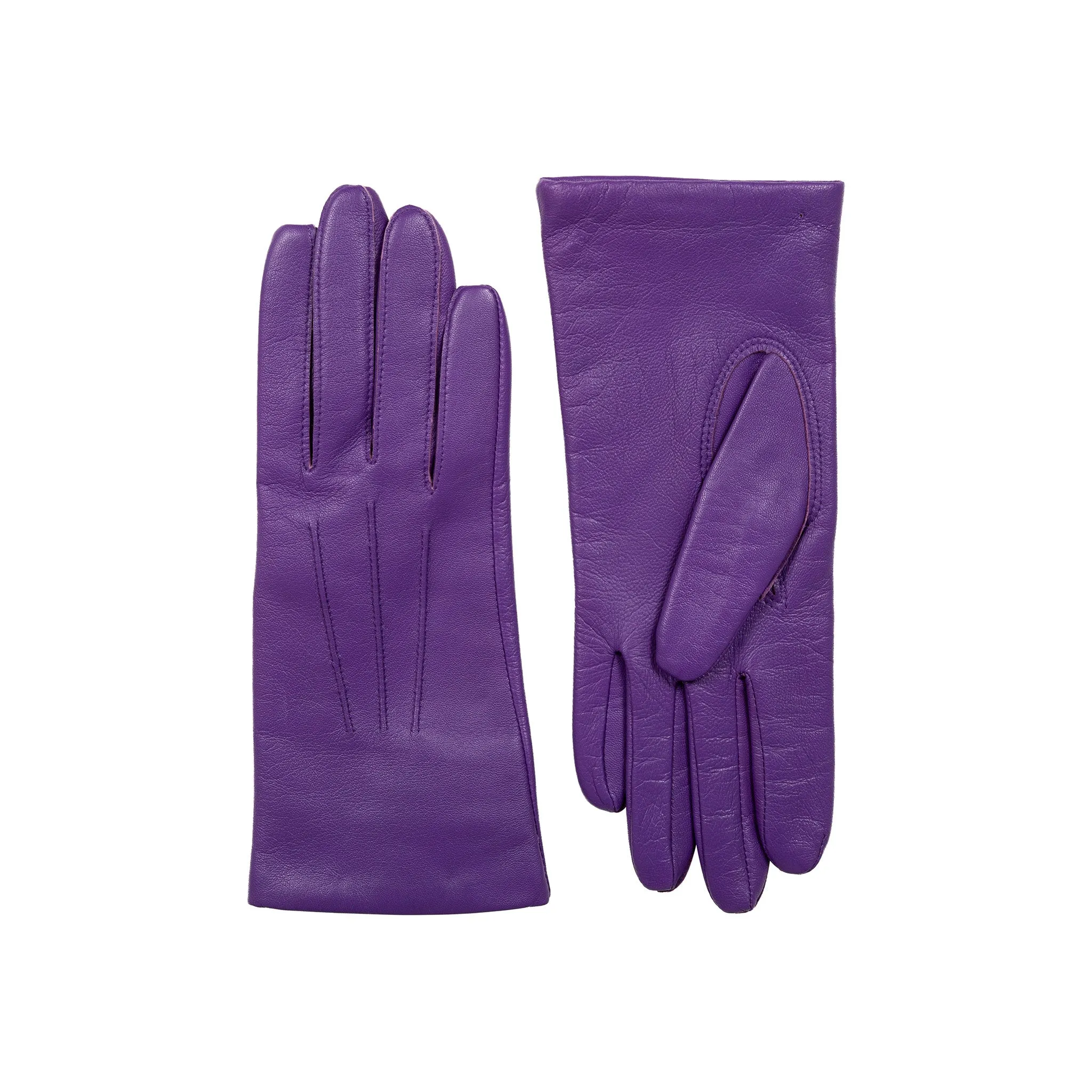 Women's Three-Point Lined Leather Gloves