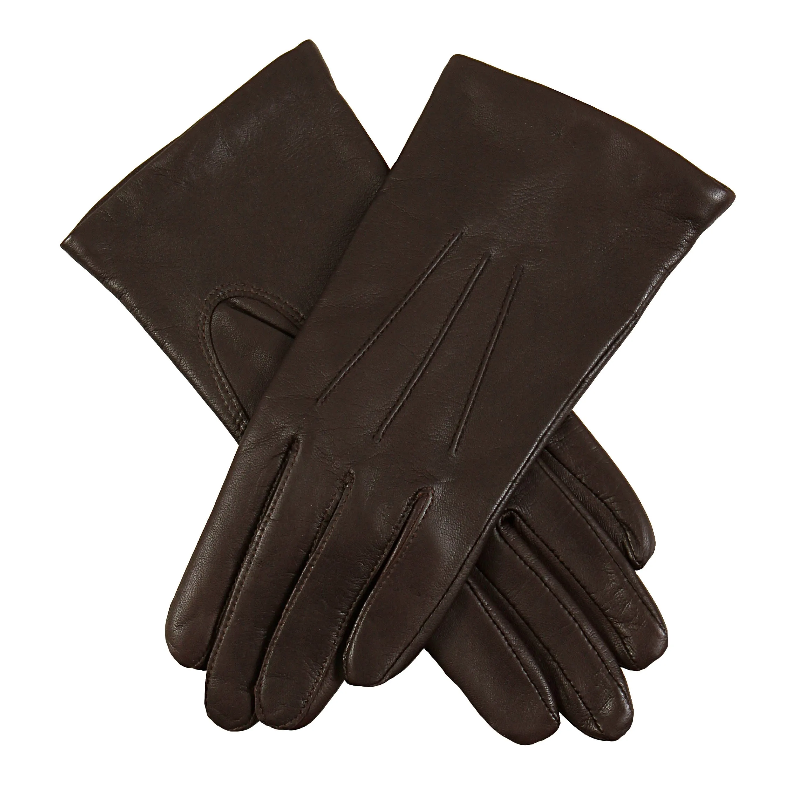 Women's Three-Point Lined Leather Gloves