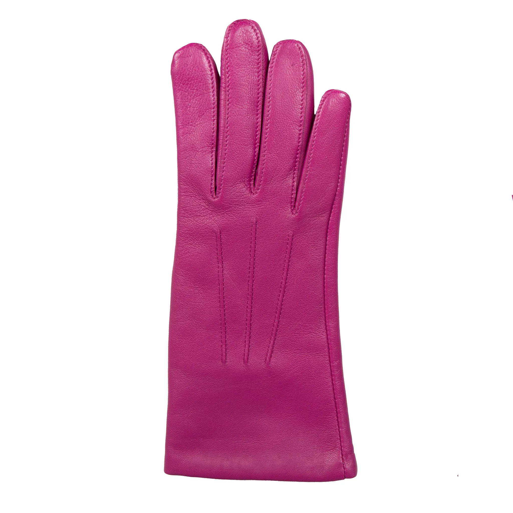 Women's Three-Point Lined Leather Gloves