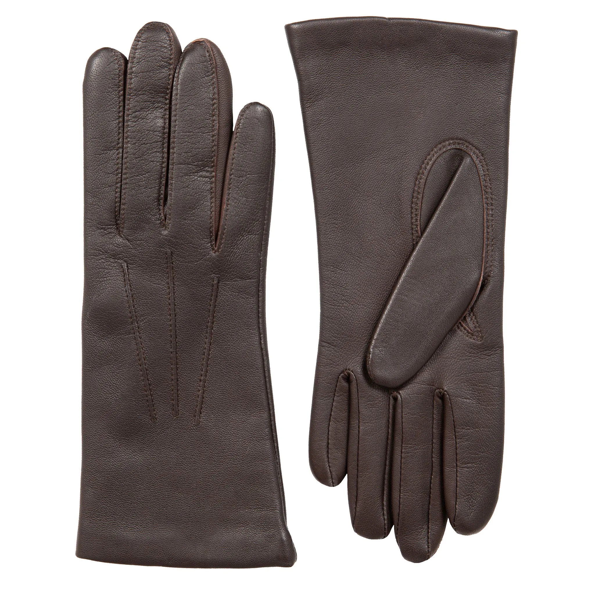 Women's Three-Point Lined Leather Gloves