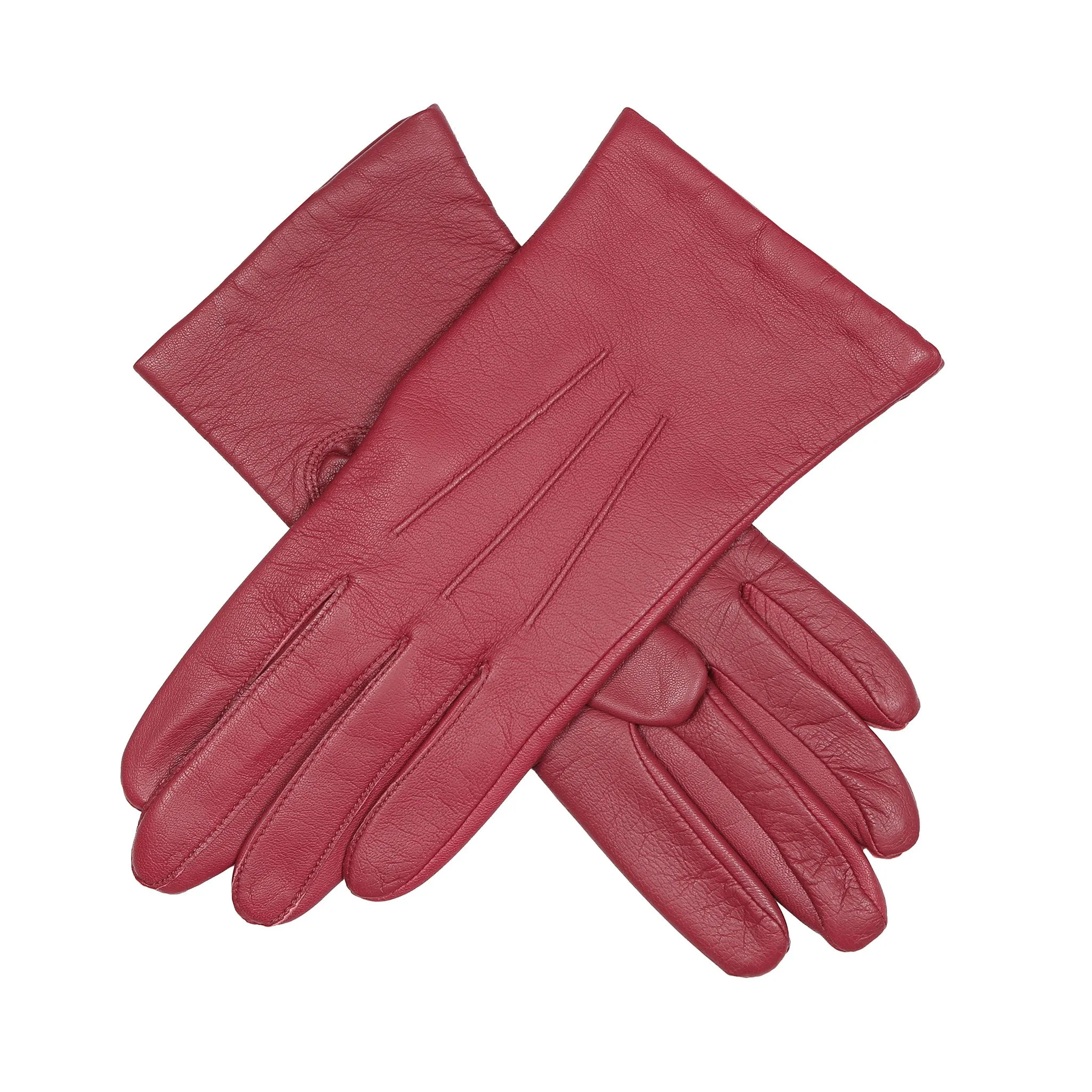 Women's Three-Point Lined Leather Gloves