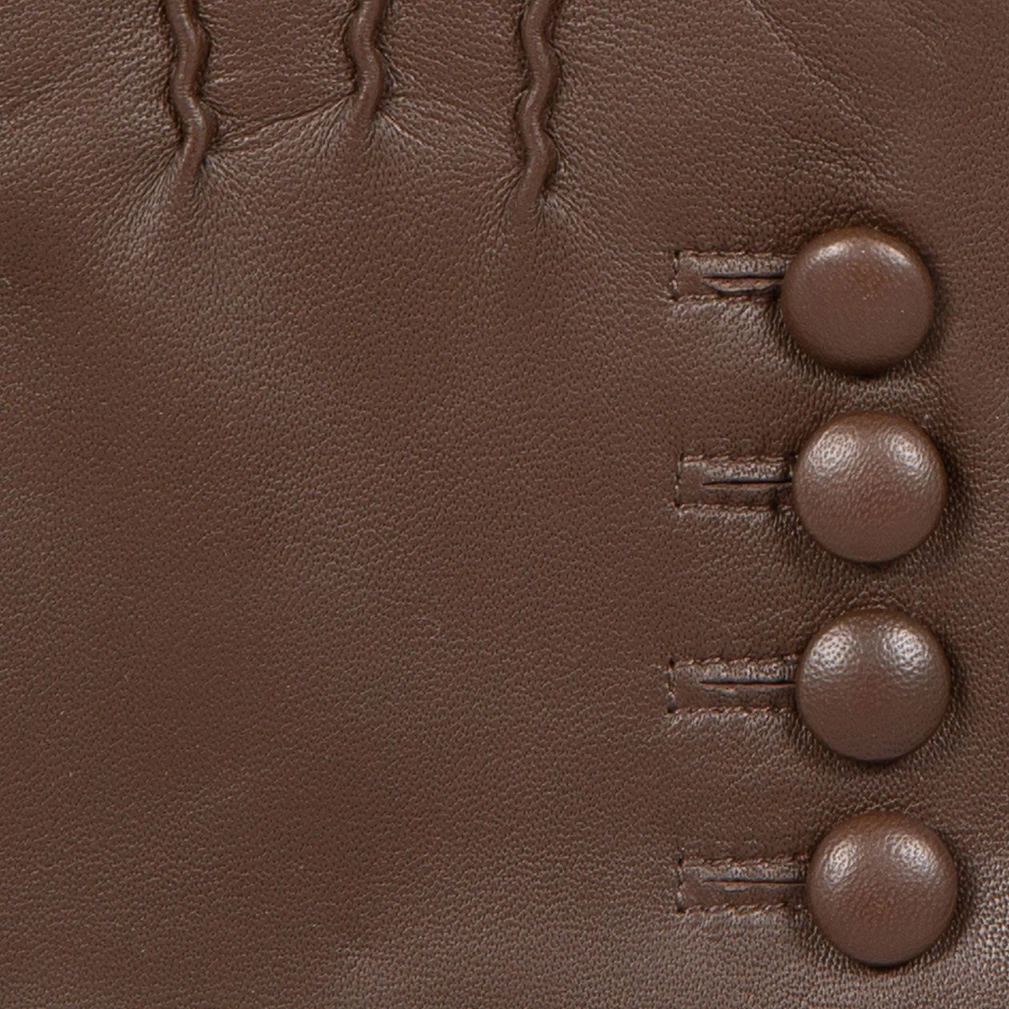 Women’s Touchscreen Three-Point Cashmere-Lined Leather Gloves with Buttons