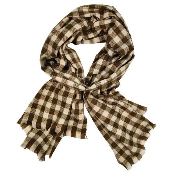 Wynter Gingham Brown Scarf